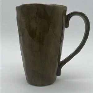 Gisella Handpainted Extra Large Olive Green Ceramic Mug - Tabletops Unlimited